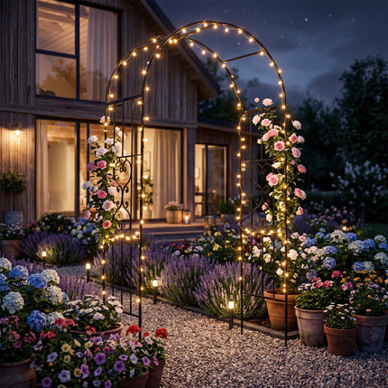 Metal Garden Arch with Arched Top for Climbing Plants