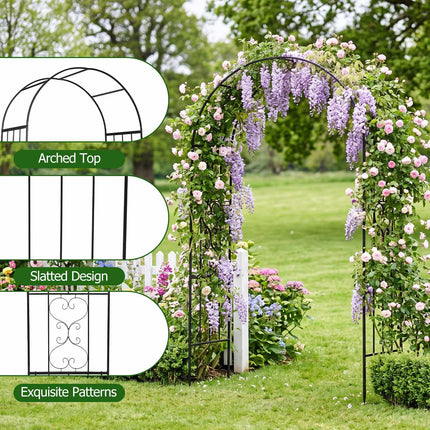 Metal Garden Arch with Arched Top for Climbing Plants