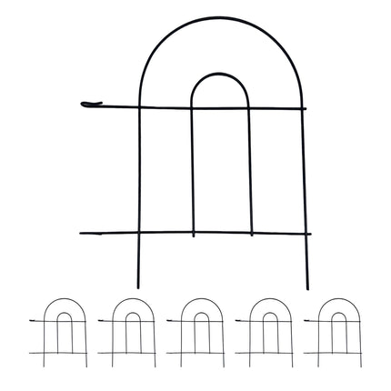 Kovové zahradní obrubníky, 6 ks, klasický obloukový design