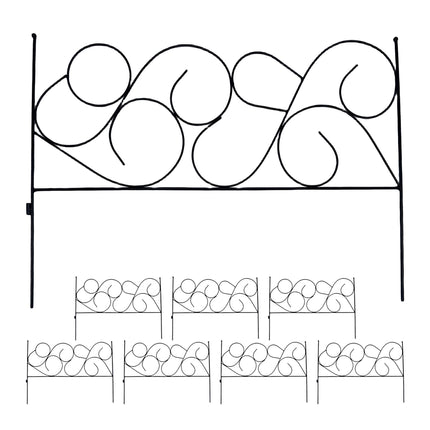 Kovové zahradní obrubníky, 8 ks, secesní design
