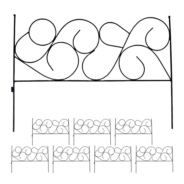 Kovové zahradní obrubníky, 8 ks, secesní design