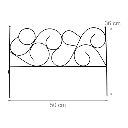 Kovové zahradní obrubníky, 8 ks, secesní design
