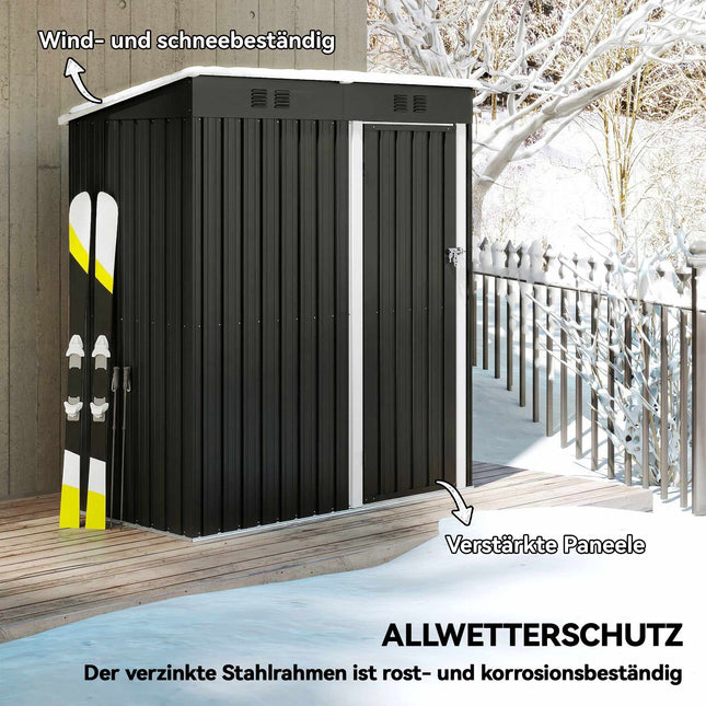 Kovový zahradní domek 1.37m², uzamykatelný s ventilací