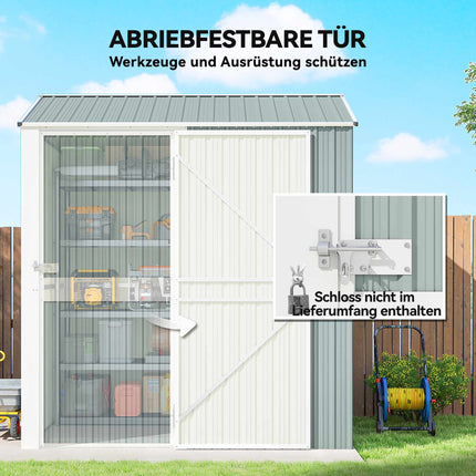 Metal Garden Shed, Galvanized Steel, Ventilated Roof