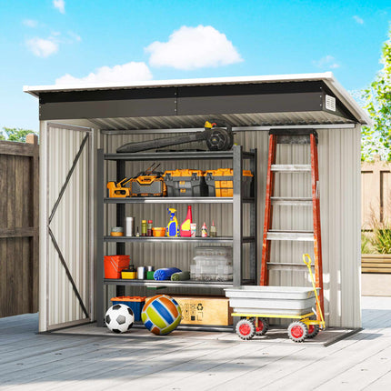 Metal Garden Shed with Lockable 3 Doors – 2.68 m²