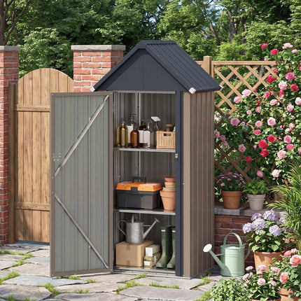 Metal Garden Shed with Lockable Door and Adjustable Shelves