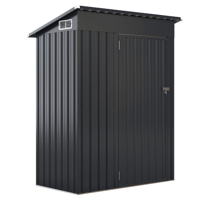 Metal Garden Shed with Sloped Roof, 150 x 90.5 x 185 cm