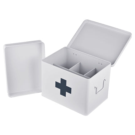 Kovový box na léky se 4 přihrádkami