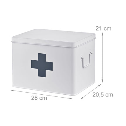 Kovový box na léky se 4 přihrádkami