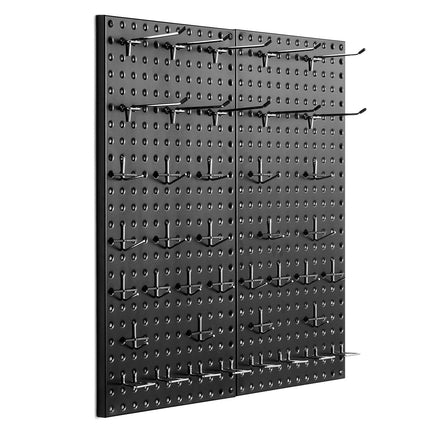 Metal Pegboard Panels 2 Pack, 24 x 12 in, 88 lb Capacity, Black