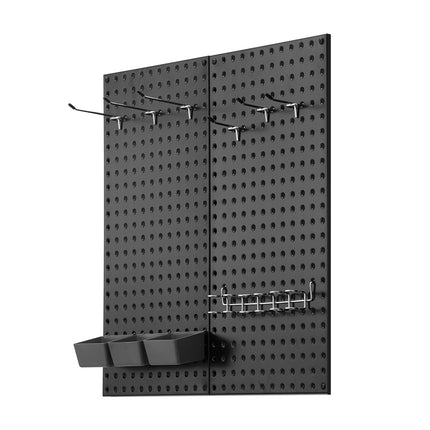 Metal Pegboard Panels, 2 Pack, 24 x 12 in, Steel, 88 lb Load, Black