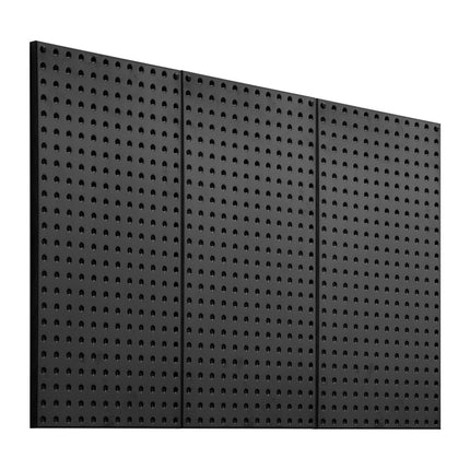 Metal Pegboard Panels, 3 Pack, 24 x 12 in, 132 lb Capacity, Black