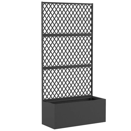 Metal Planter Box with Trellis, 110L Capacity, Weatherproof
