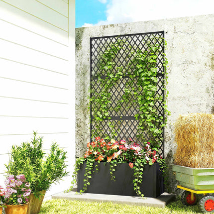 Metal Planter Box with Trellis, 110L Capacity, Weatherproof