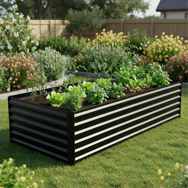 Metal Raised Garden Bed, 57x240x90cm, Galvanized Steel