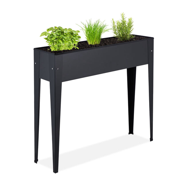 Kovový vyvýšený truhlík, černá