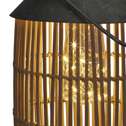 Kovová a ratanová solární lampa