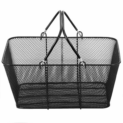 Metal Shopping Baskets With Handles, 12-Pack, Stand
