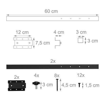 Kovový nástavec stolu – 60 cm, práškově lakovaný, stabilní