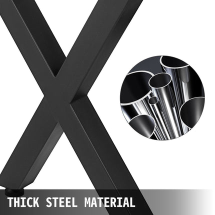 Metal Table Legs, X-Frame, Black, 28.4 x 31.1 in, 2-Pack