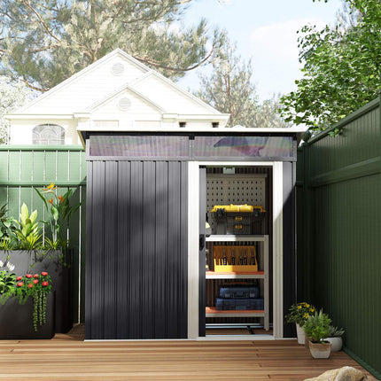 Metal tool shed 1.9 m² with sliding door and window