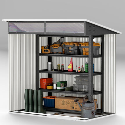 Metal tool shed 1.9 m² with sliding door and window