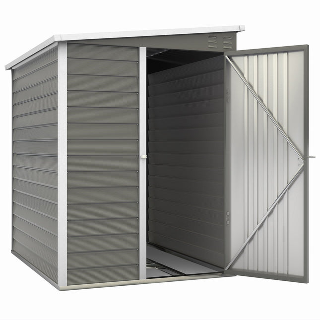 Kovový domek na nářadí, 2.3 m², uzamykatelný, odolný povětrnosti, šedá