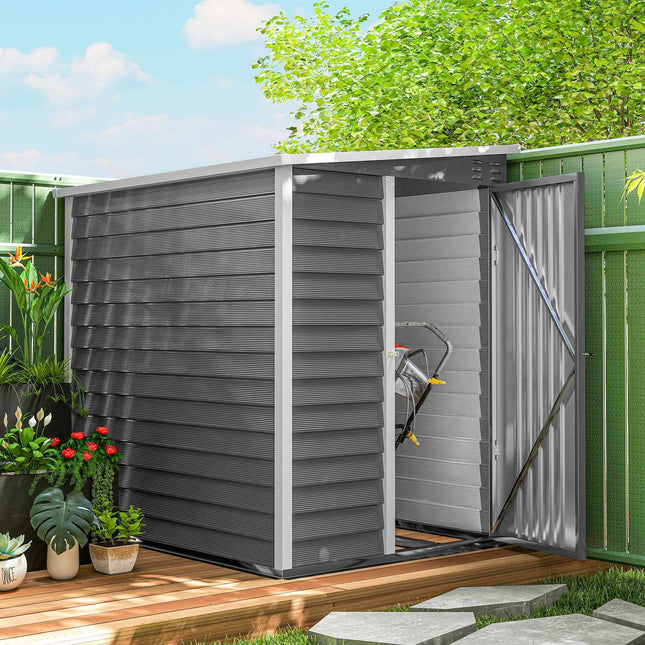 Kovový domek na nářadí, 2.3 m², uzamykatelný, odolný povětrnosti, šedá