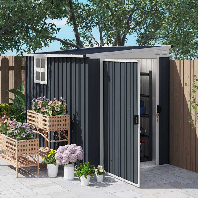 Kovový domek na nářadí – 2.7 m², střecha, odolný povětrnosti