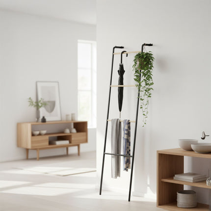 Kovový žebřík na ručníky – 4 příčky, úsporný design