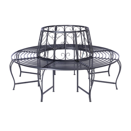 Kovová lavička kolem stromu, průměr 160 cm, černá ocel