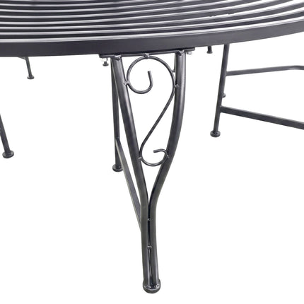 Kovová lavička kolem stromu, průměr 160 cm, černá ocel
