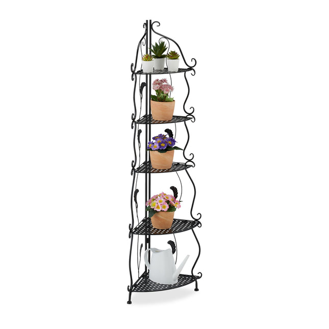 Metalen hoekplank met 5 planken
