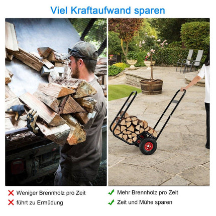 Metal firewood cart with wheels up to 100 kg firewood cart wood cart firewood cart