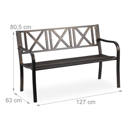 Metal garden bench