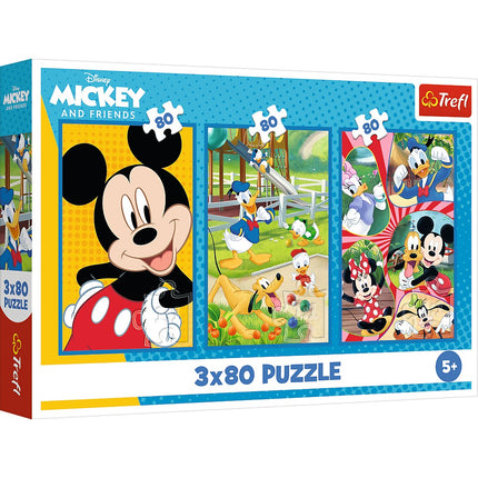 Puzzle sada Mickey Mouse, 3x80 dílků, zábava pro každý věk