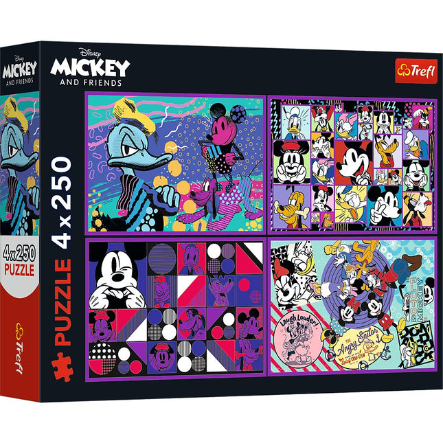 Puzzle sada Mickey Mouse, 4 balení po 250 dílcích