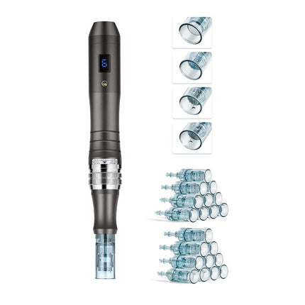 Microneedling Pen Kit, 20 Cartridges, LCD, 0-2.5 mm