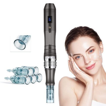 Microneedling Pen Kit, 6-Speed LCD, 0–2.5 mm, 5x16-Pin