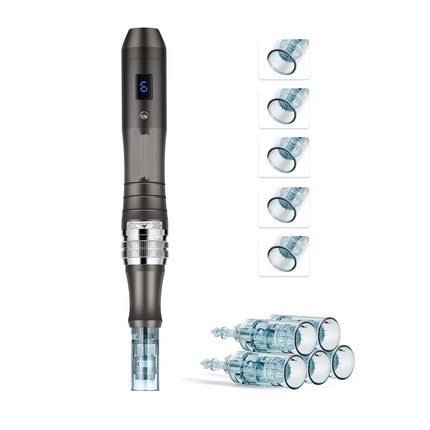 Microneedling Pen Kit, 6-Speed LCD, 0–2.5 mm, 5x16-Pin