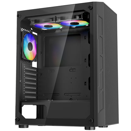 Mid-Tower PC Gaming Case, Tempered Glass, 3x120mm ARGB