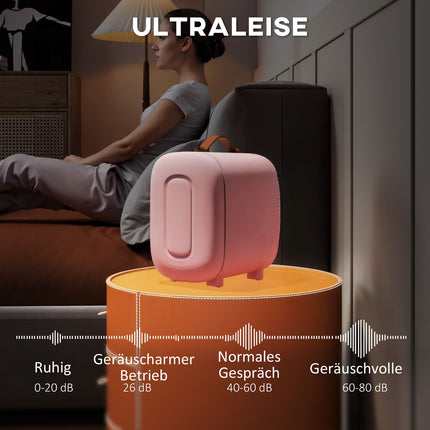 Mini kosmetická lednička – 4L, růžová, úložný prostor na kosmetiku a make-up