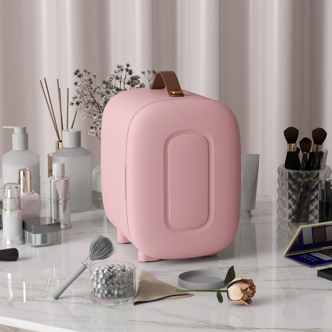 Mini kosmetická lednička – 4L, růžová, úložný prostor na kosmetiku a make-up