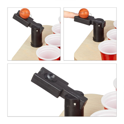 Mini beer pong s červenými kelímky