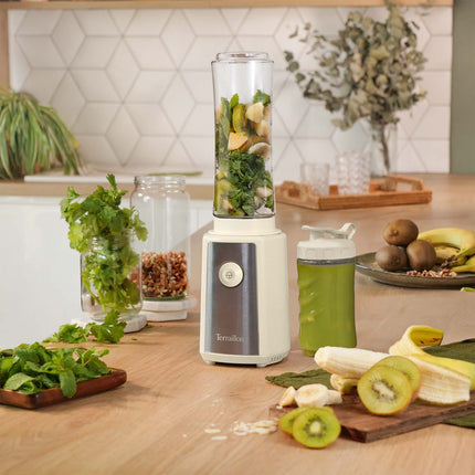 Mini mixér 300W – 2 lahve Tritan, krémová a ocel