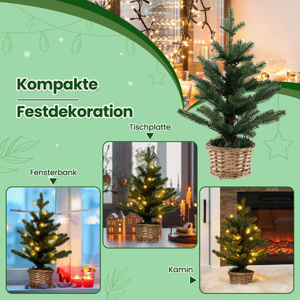 Mini vánoční stromek s LED světly, 48cm, materiál PE