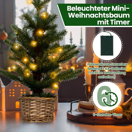Mini vánoční stromek s LED světly, 48cm, materiál PE
