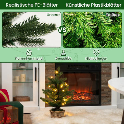 Mini vánoční stromek s LED světly, 48cm, materiál PE