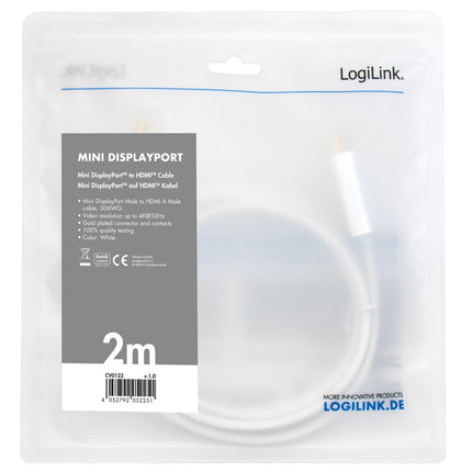 Mini DisplayPort -> HDMI 4K 2m White