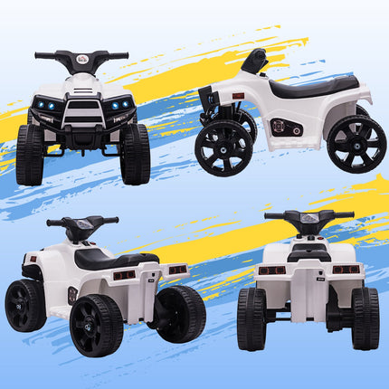 Dětská elektrická čtyřkolka – mini quad se světlometem, černá/bílá